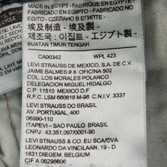 Levis 513 Jeans Mens 33x30 Blue Denim Slim Straight Medium Wash Actual 32x27 - Picture 4 of 11